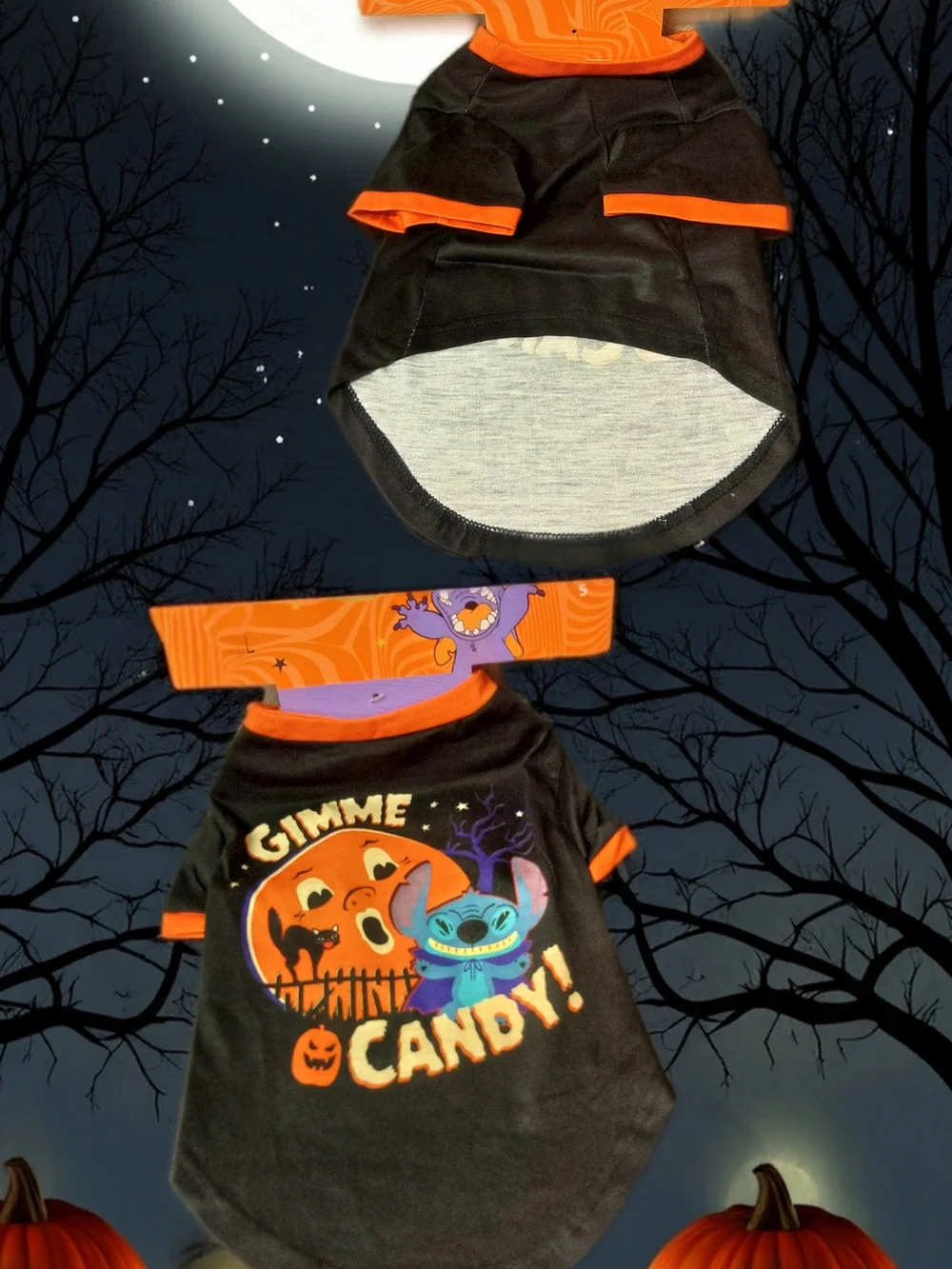 Disney Gimme Candy! Halloween Dog Tee - Black & Orange